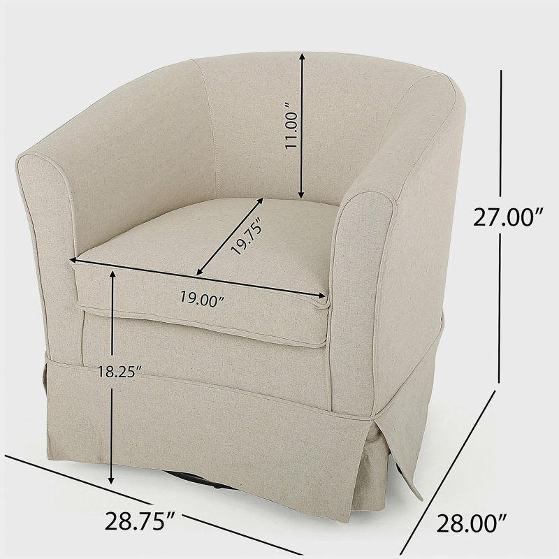 Chaise pivotante avec housse amovible, Naturel