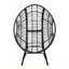 Élégant fauteuil à œufs suspendu à dossier arqué, capacité de 400 lb avec coussin de 8 pouces, rotin PE pour une utilisation intérieure et extérieure-1987290041