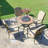 BAYFIELD FIREPIT 89cm Table with 4 ASCOT DELUXE Chairs Garden Set