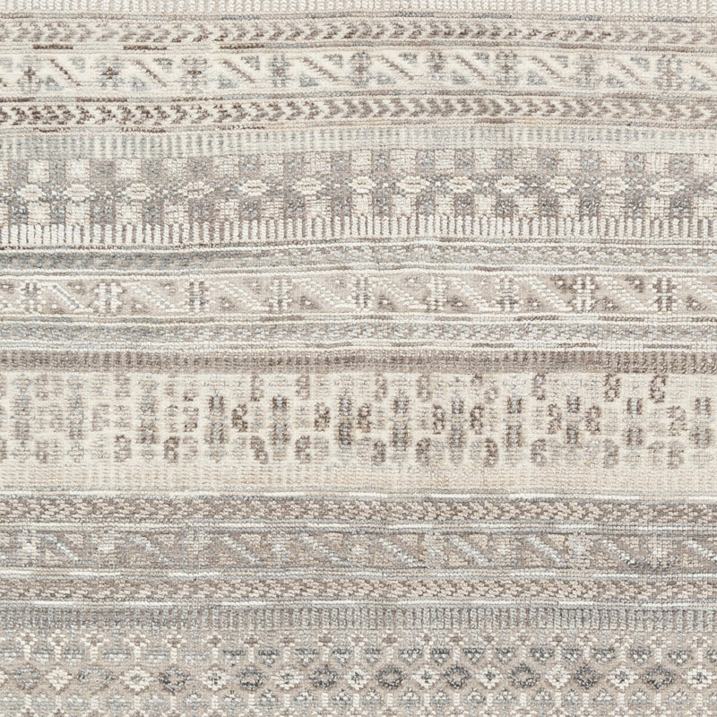 Tapis chameau / ivoire / gris clair noué à la main Indrakumar Southwestern, Rectangle 4 pi x 6 pi
