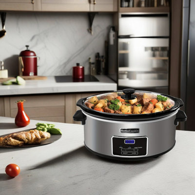 HomeCookin Programmable Slow Cooker 8QT Stainless Silver