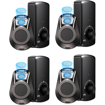 Serrure à pêne dormant intelligent SEPOX® 4PC - entrée sans clé 5-en-1 (empreinte digitale, Bluetooth, Wi-Fi, application Tuya, clé) - Verrouillage / déverrouillage automatique, compatible avec les portes avant et chambre à coucher, levier et bouton