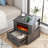Aldama 23" Tall Rotating End Tables with Storage Drawer and Built-in Outlets-418573610