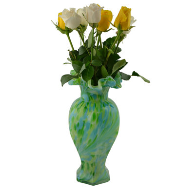 14-Inch Glass Vase – Handcrafted Decorative Flower Vase