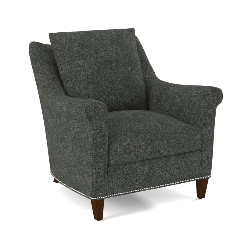 Armchair, Salvador Asphalt, Pecan