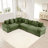 Felder L-Shaped Corduroy Sectional Sofa with Throw Pillows & Deep Seating-114887975