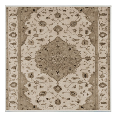 Tapis beige Tabriz lavable à la machine