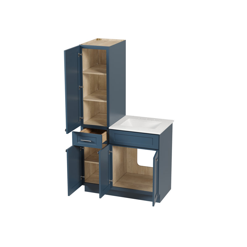 Meuble-lavabo simple 39 po Disar, Bleu