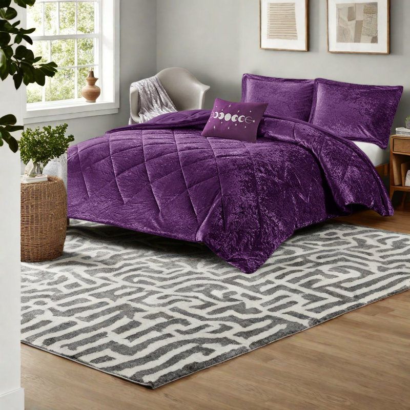 Ensembles de literie en velours luxueux, courtepointe en polyester hypoallergénique, confort de chambre glamour