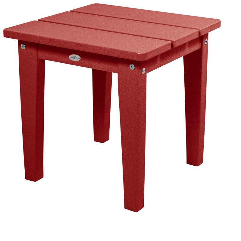 Middendorf Adirondack Outdoor Patio Table, Boathouse Red, 17" H x 17" W x 17" D