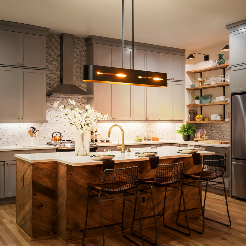 Luminaire suspendu pour îlot de cuisine à 4 lumières à intensité variable Jacxon