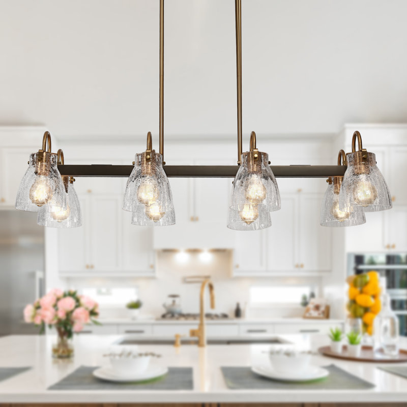 Lustre linéaire de salle à manger à 8 lumières à intensité variable Joyee certifié UL