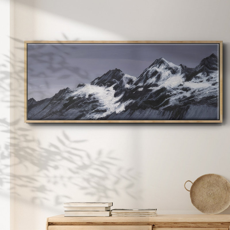 Moonlit Mountain Range II - Framed Canvas