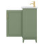 Meuble-lavabo de 20 po avec lavabo, petite armoire de salle de bain avec supports de rangement et porte à fermeture en douceur, structure en bois massif