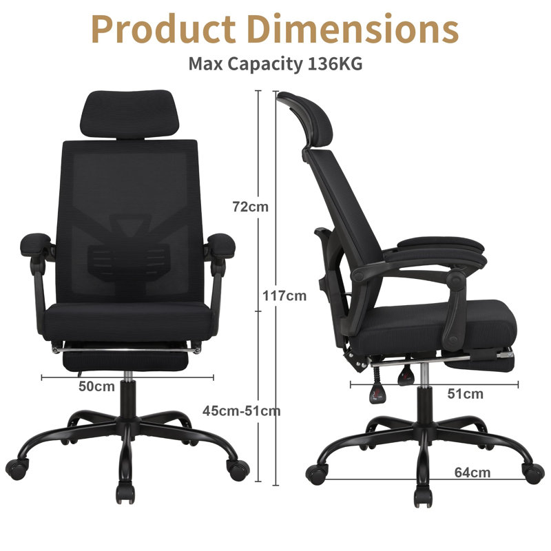 Office Chair, Black, Black