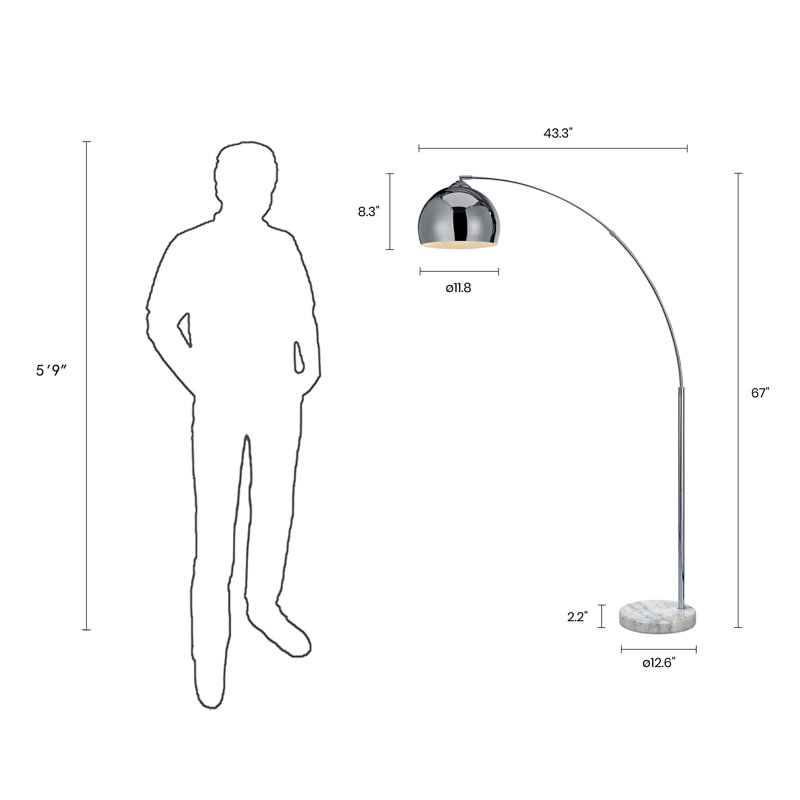 Brandea 67'' Arched Floor Lamp