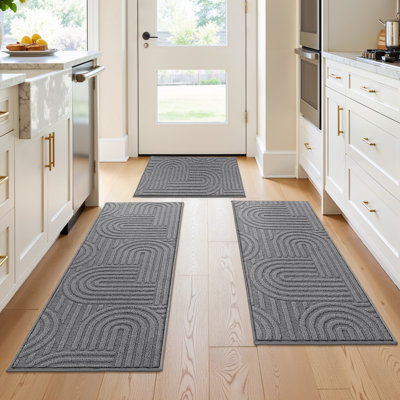 Wear-Resistant Kitchen Mat Runner Rug(Set of 3)