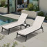 Ensemble de chaise longue d'extérieur en métal Esko avec table