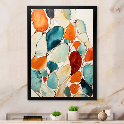 «Ingvarda Blue Mid Century Midcentury Mosaic I», reproduction sur toile