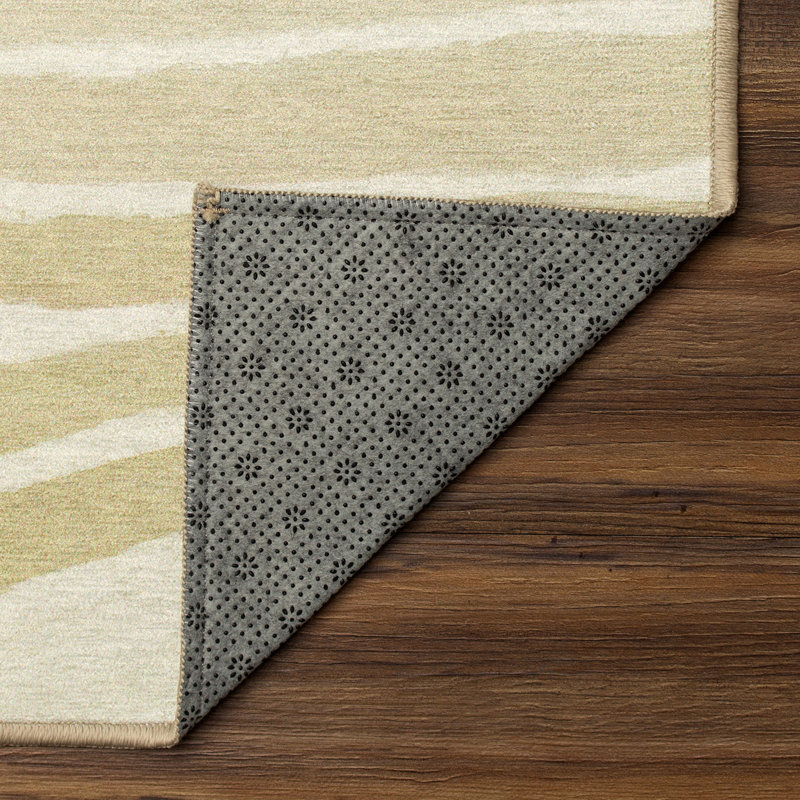 Tapis kaki foncé tissé à plat naturel Waves, Rectangle 3 pi x 5 pi