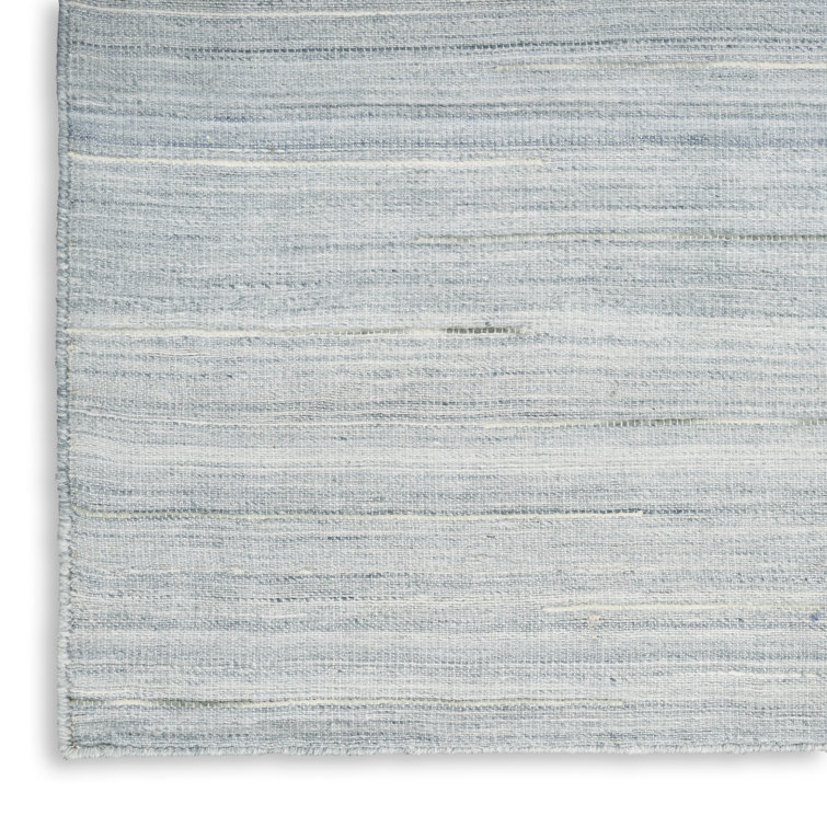 Anerinda Solid Hand Loomed Wool/Cotton Area Rug in Light Blue