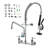 Heavy Duty Commercial Pre-Rinse Faucet with Pull Down Sprayer, Wall Mount Kitchen Sink Fixture with Swing Spout
