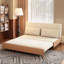 Canapé-lit blanc en tissu givré minimaliste moderne avec coussins-960135271