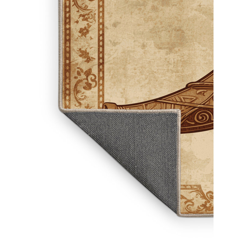 Tapis brun moelleux doux et moelleux au look rustique rustique, 8 x 12