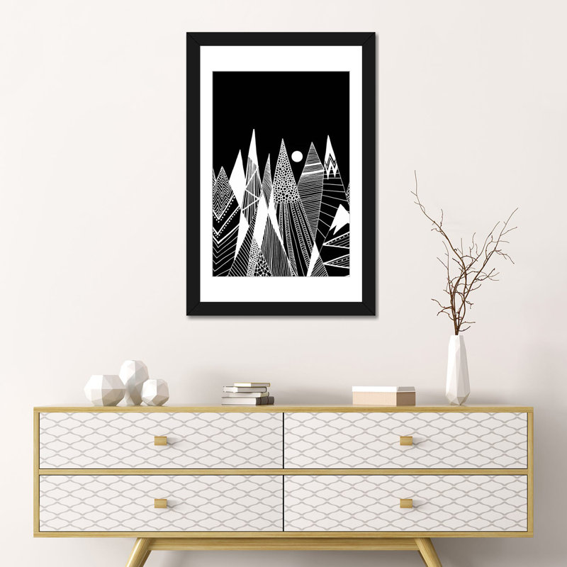 « patterns », reproduction d’impression sur toile tendue, Papier d'art encadré noir, Blanc, H 24 po x l 16 po x P 1 po