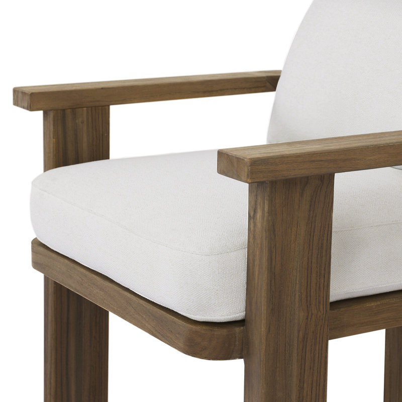 Tahana Outdoor Teak Dining Armchair, Alessi Linen, Stained Toasted Brown