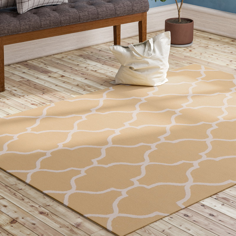 Tapis beige touffeté à la main Marisela, Rectangle 5 pi x 7 pi