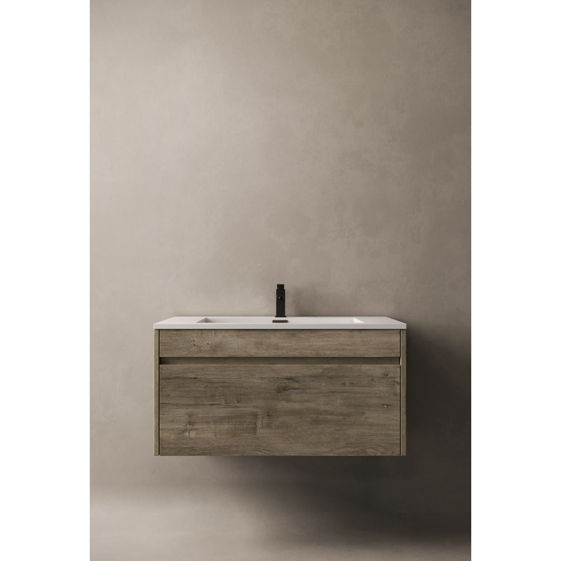 Frida 30'' Single Bathroom Vanity with Engineered Stone Top, Eve