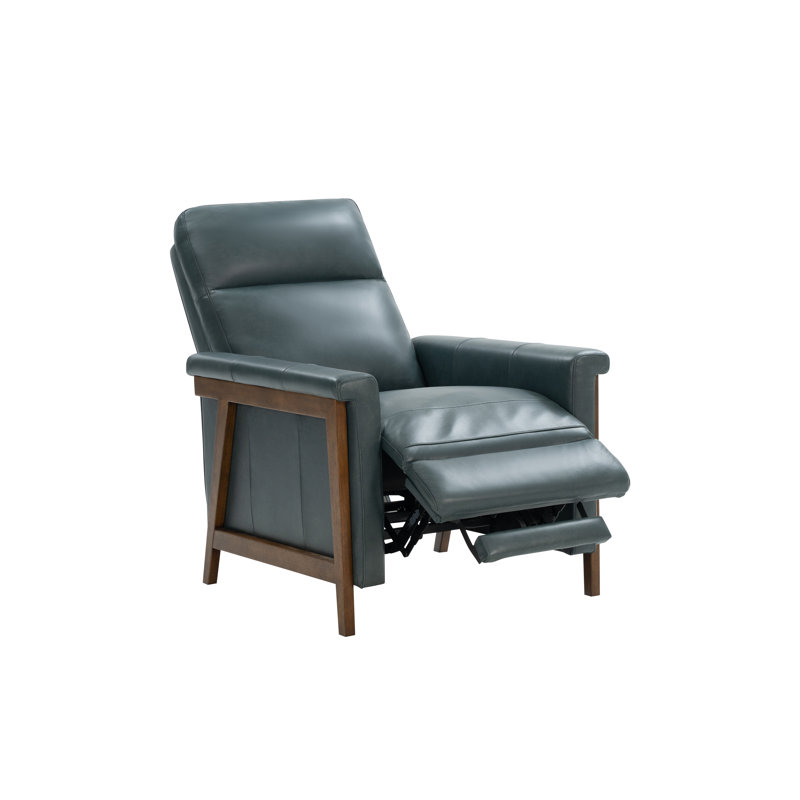 Billie Recliner, Roma Bluegray Genuine Leather