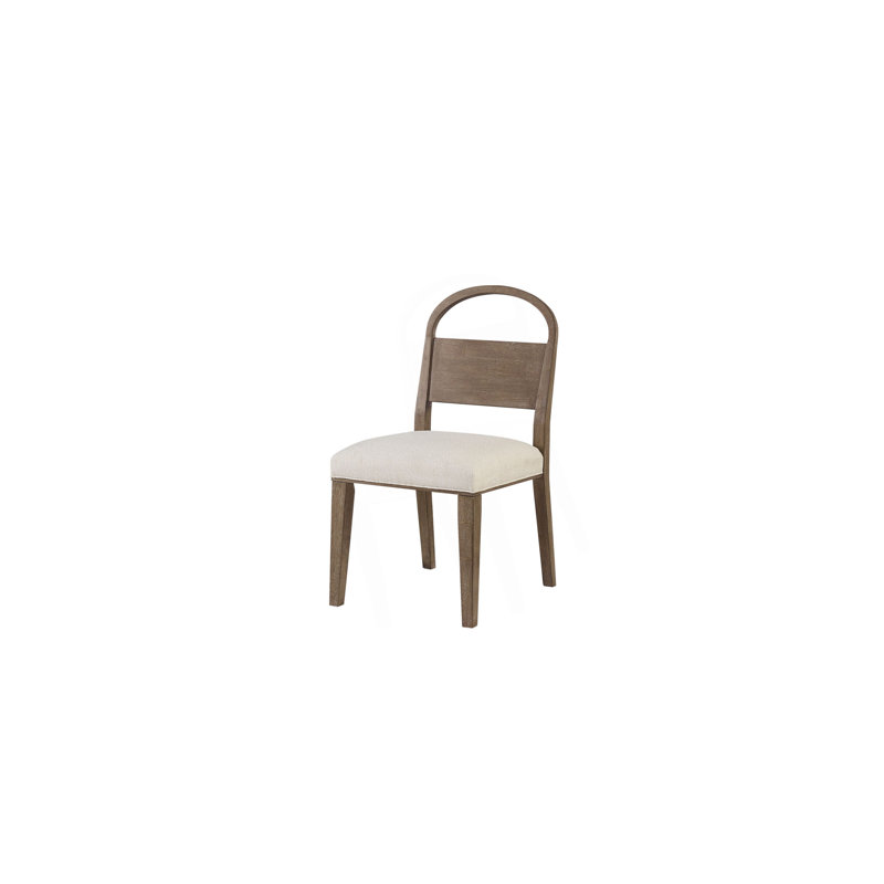 Chaise à dossier arqué en bois - cacao / sable blanc (ensemble de 2), Brun