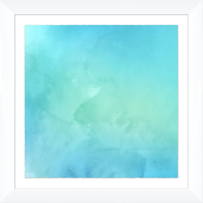 «Blue to Green Abstract Wash», reproduction de cadre photo sur papier