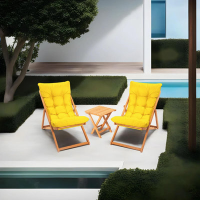 Ashaki Square 2 - Person 15.35" Long Dining Set with Cushions by Hokku Designs