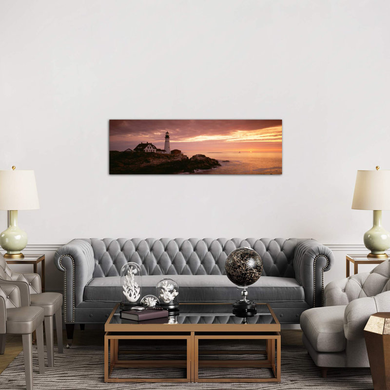 Portland Head Lighthouse, Cape Elizabeth, Maine, Usa by Panoramic Images - No Frame Panoramic Print on Canvas