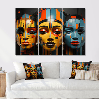 Minimalisme, tribus d'Afrique, femmes, art mural