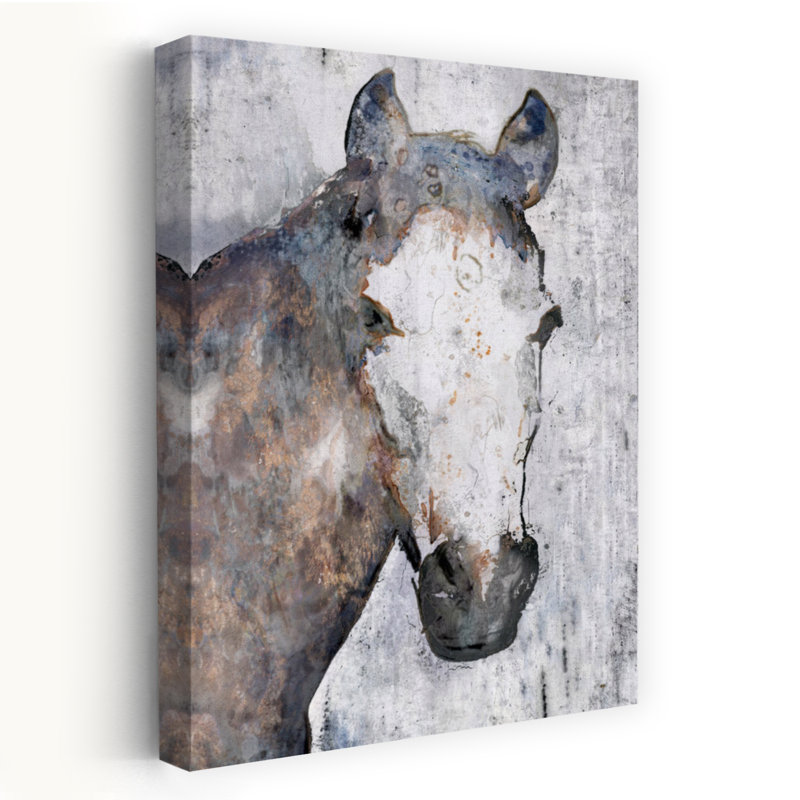 Portrait de cheval I, art cheval contemporain, H 48 po x l 32 po