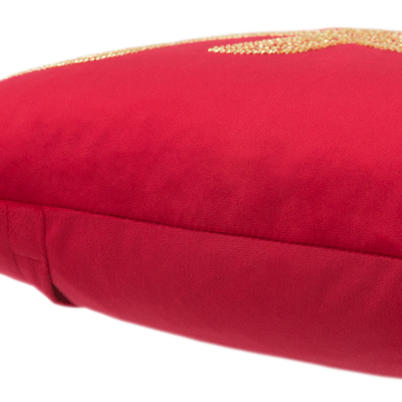 Housse de coussin en polyester à paillettes , Rouge