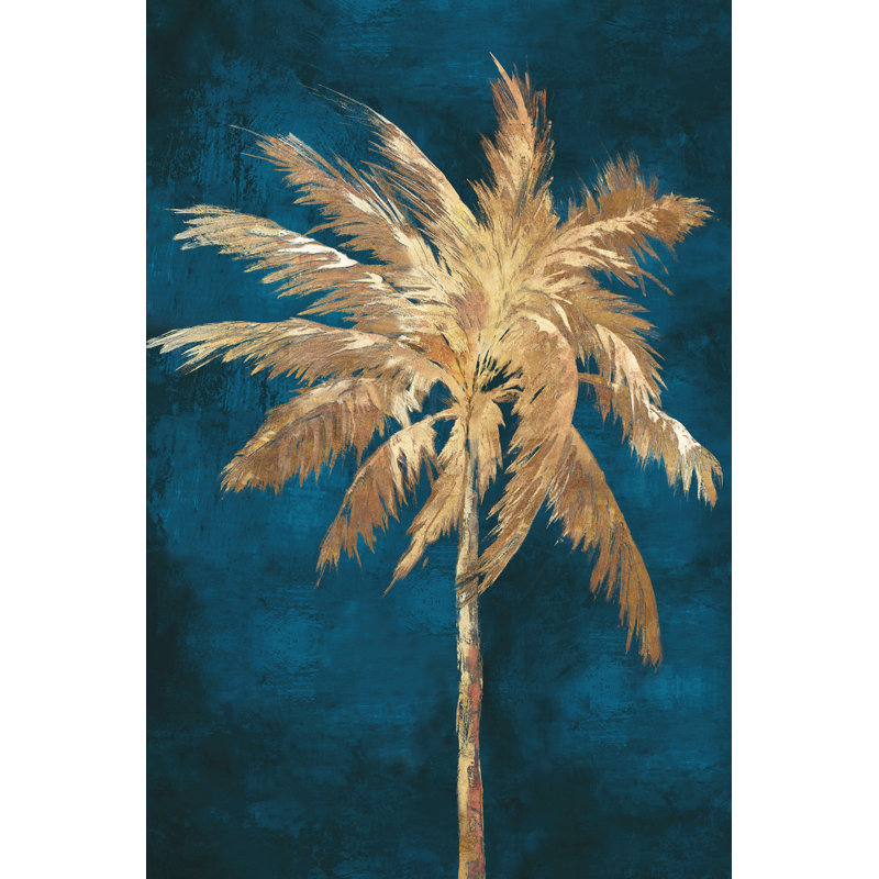 «Golden Night Palm» sur toile par Eva Watts, H 36 po x l 24 po
