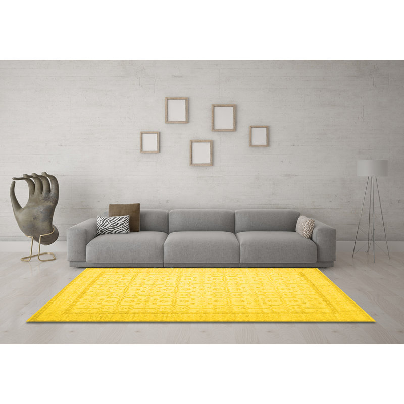 Washable Oriental Indoor Rug, Round 6'