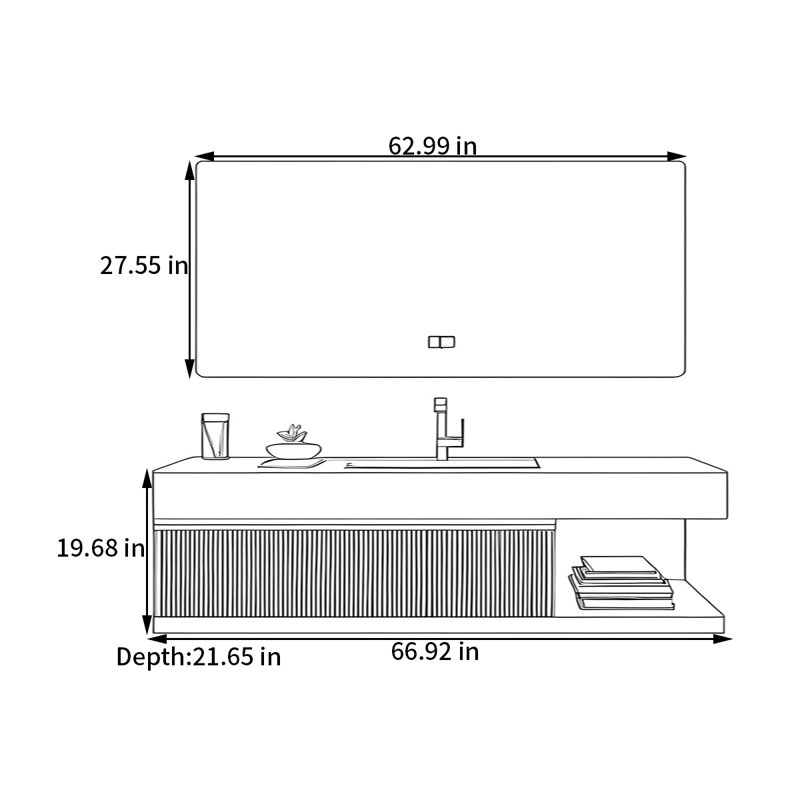 Ahlers, H 19,68 po x l 66,92 po x P 21,65 po