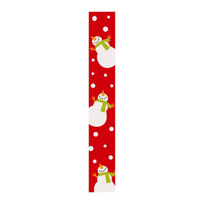 59" Red And White Solid Wood Snowman Porch Sign