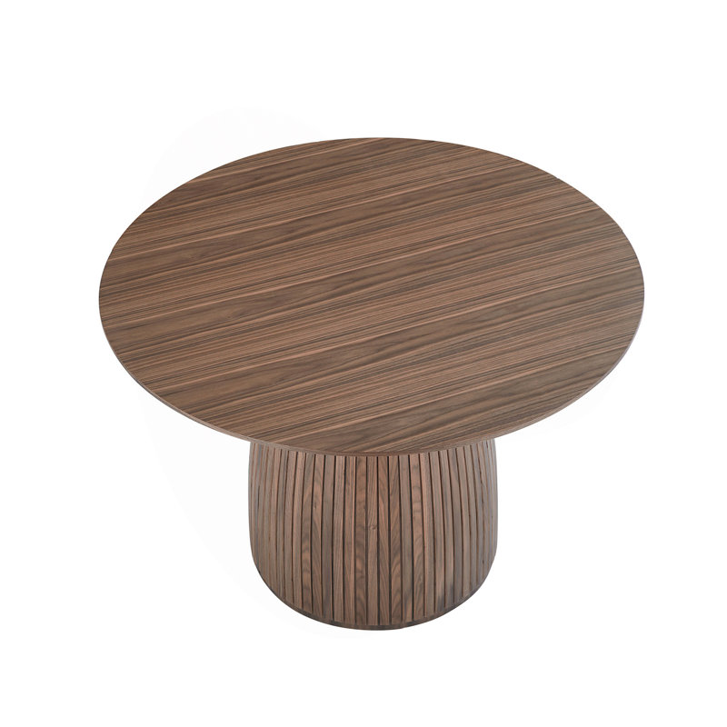 Table de salle à manger 47,24 pouces pour salle à manger 4-6 personnes, table ronde Mid-Century moderne en bois noyer