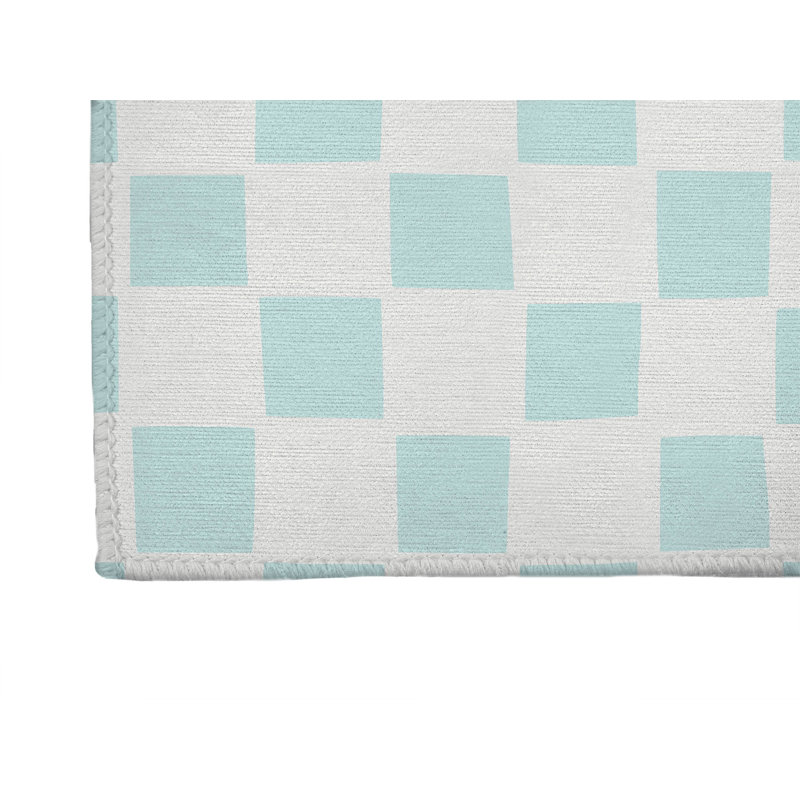 Checkered Non-Slip Outdoor Rug, Runner 2'6" x 8'