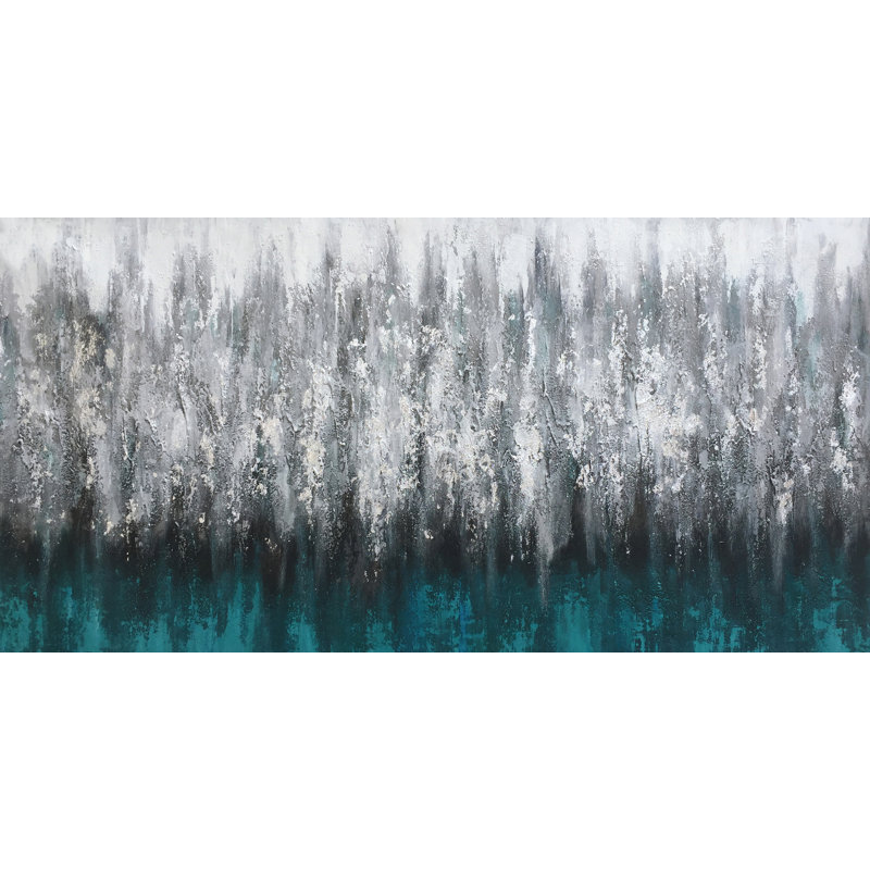 Peinture abstraite argentée sur toile de plage, 