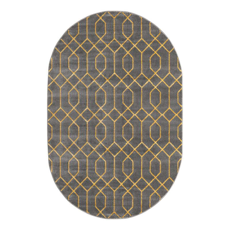 Geometric Area Rug, 160cm x 240cm Oval