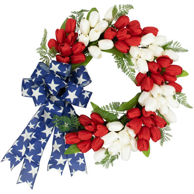 Faux Tulip Polyester 24'' Wreath