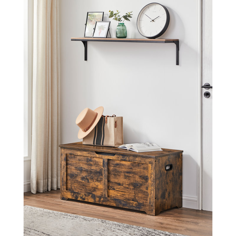 Kenesaw Storage Bench, Rustic Brown, 46cm H x 100cm W x 40cm D